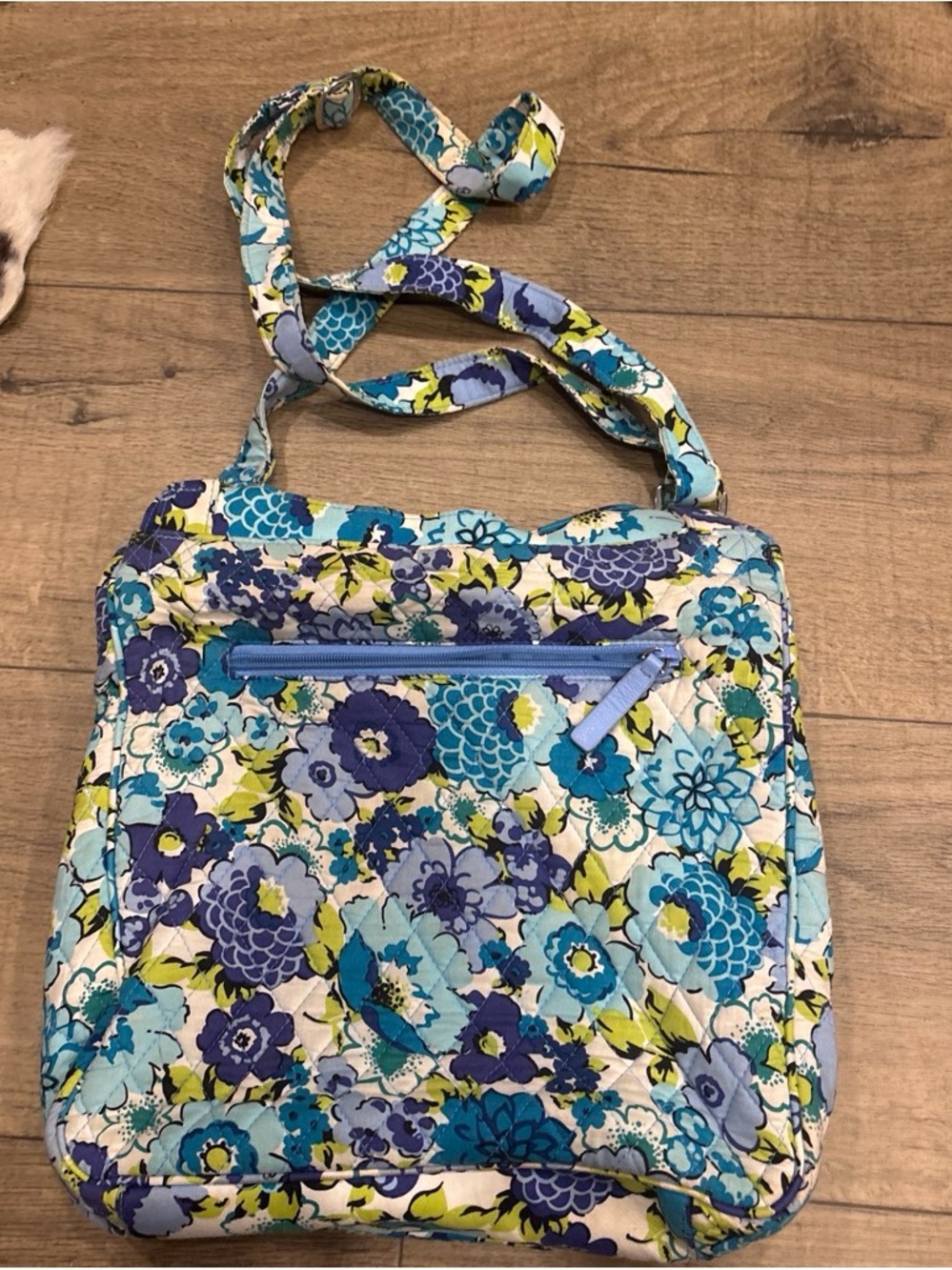 Vera Bradley Blue Floral Quilted Crossbody Bag